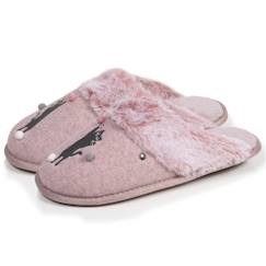 -Chaussons mules chat fantaisie