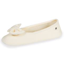 Vêtements de grossesse-Chaussons-Chaussons ballerines ultra confortables, semelle en cuir, détail grand nœud