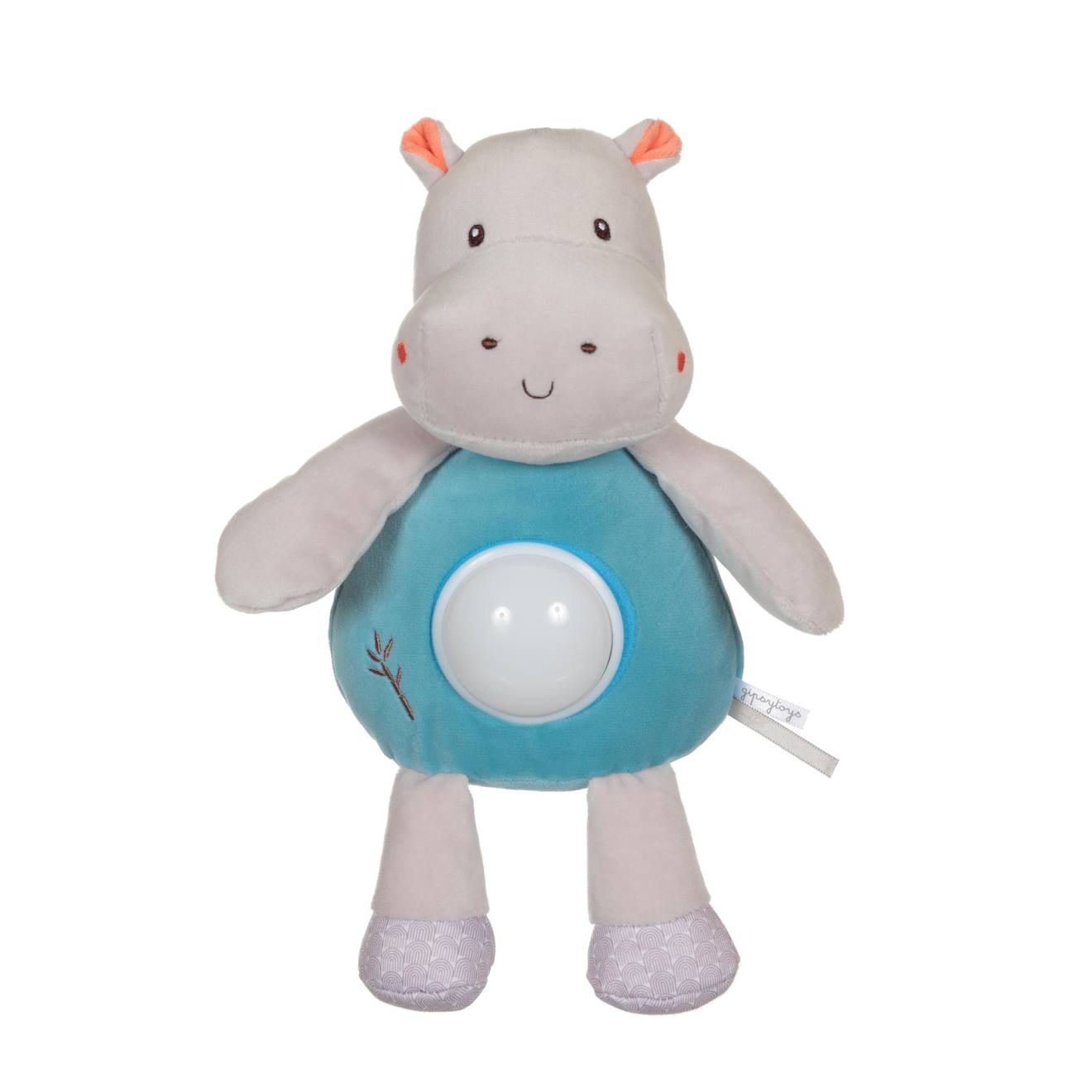 Peluche - Veilleuse Bebe Bamboo - Hippopotame - 26 Cm Gris