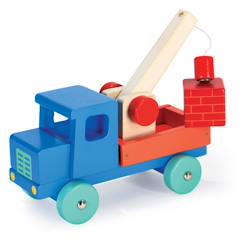 Jouet-Jeux d'imagination-Camionnette bleue en bois – jouet rétro magnétique