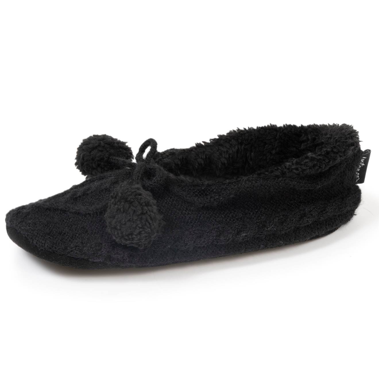 Chaussettes D'intérieur Fourrées, Antidérapante Noir