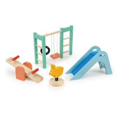Jouet-Poupons et poupées-Poupées mannequins et accessoires-Set terrain de jeu en bois - accessoires pour maison de poupées