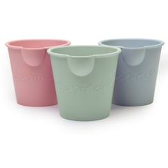 -Set de 3 seaux de bain pour enfants – Jouets d’eau souples et colorés pour bain et plage