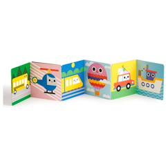 Jouet-Premier âge-Livre d’éveil accordéon véhicules my tummy book – livre pour bébé avec miroir