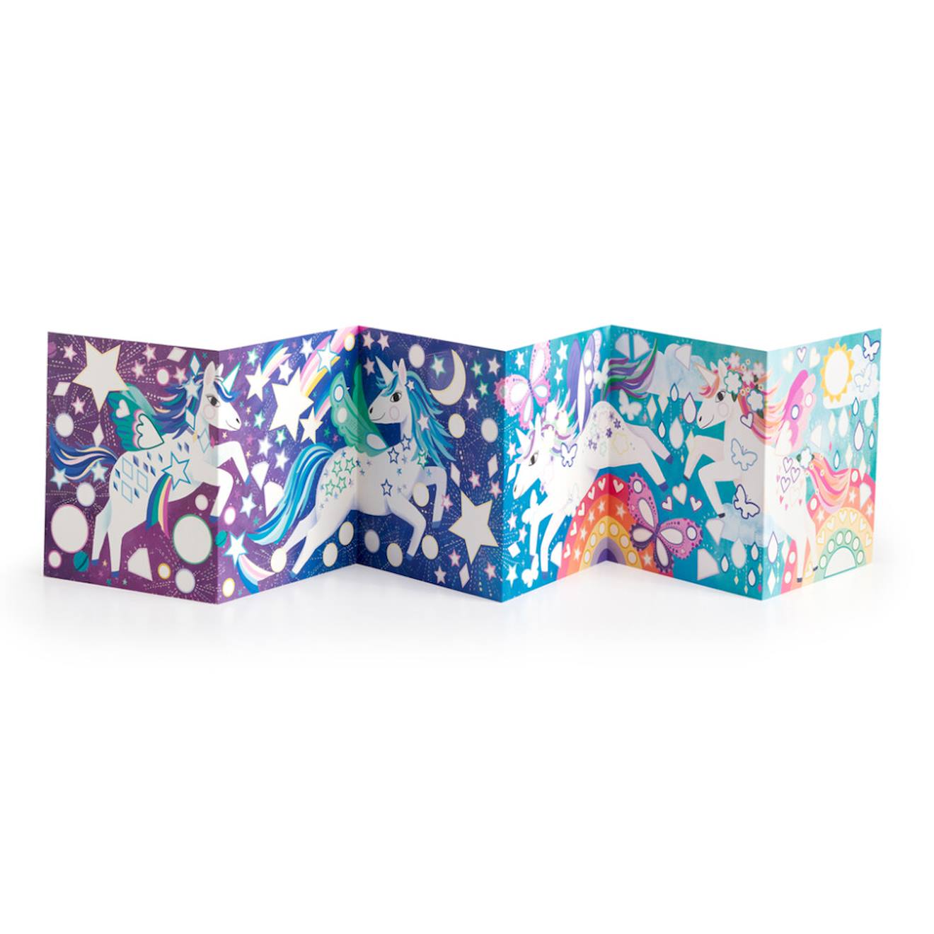 Kit autocollants magiques - affiche licornes et 200 stickers pailletés multicolor