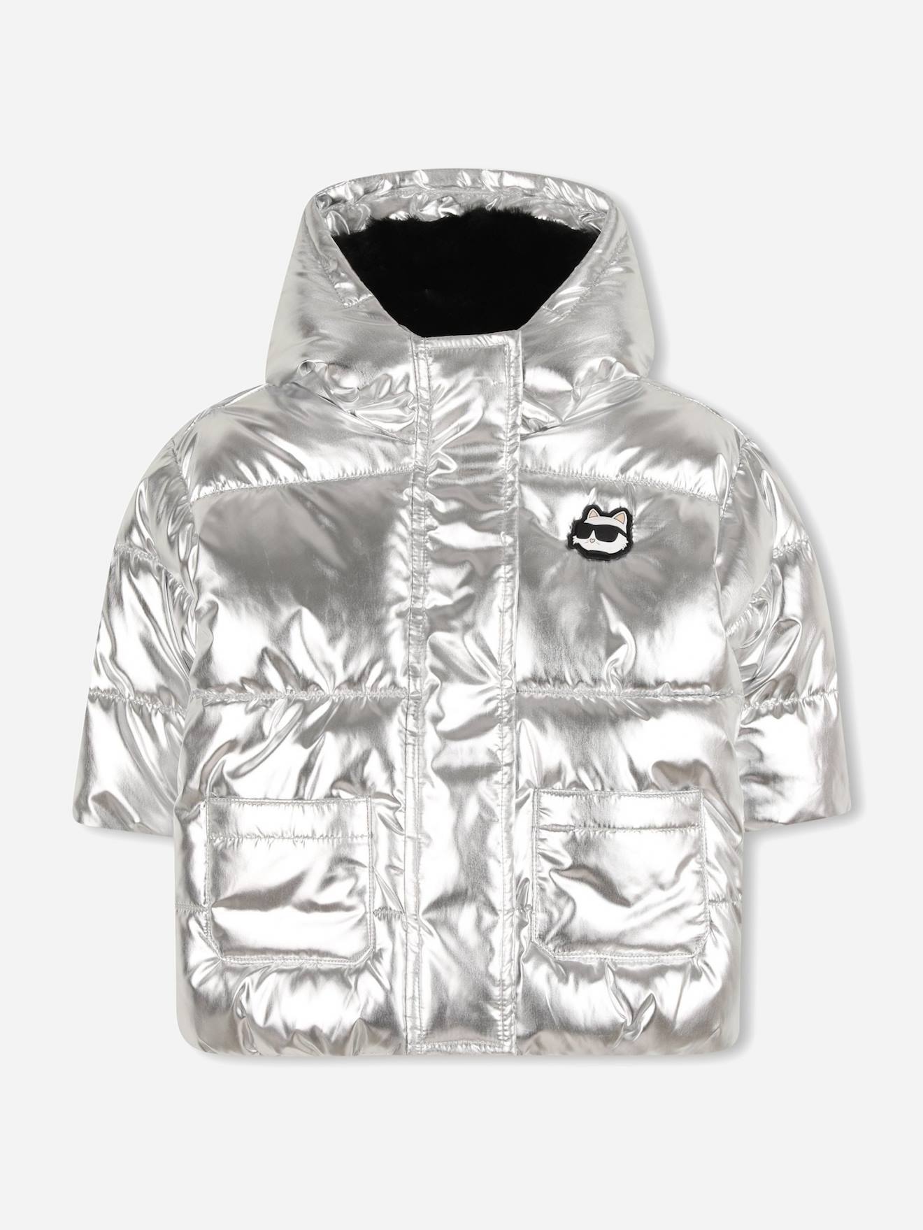Blouson Puffer Gris Clair