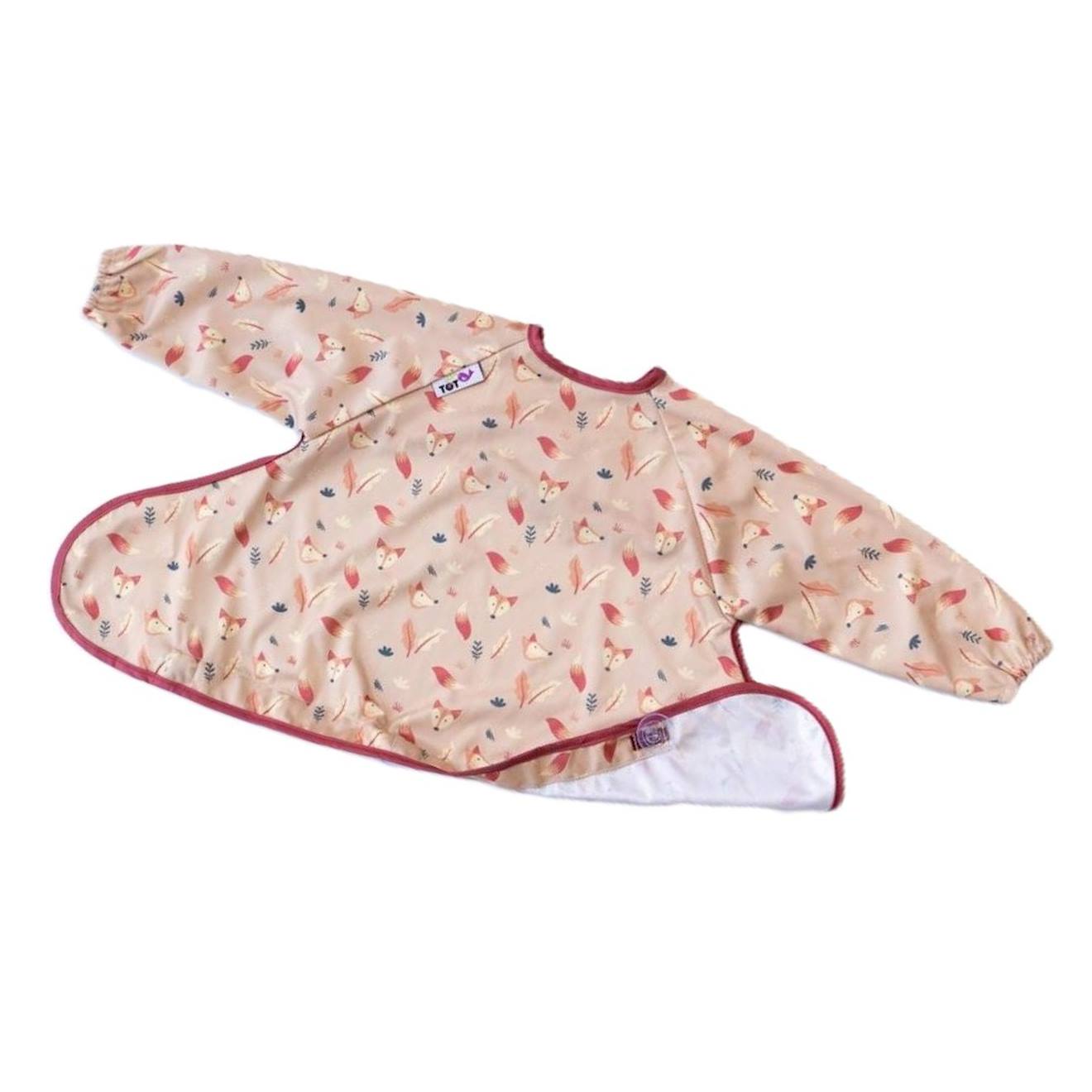 Bavoir Manches Longues Nomade Taille Unique Foxes Rose (TIDY TOT) - Image 1