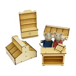 Jouet-Poupons et poupées-Poupées mannequins et accessoires-Kit de meubles – Mini-magasin La Maison des Souris (échelle 1:12)