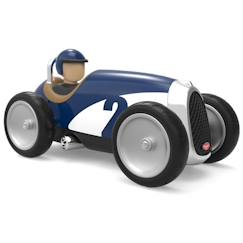 Jouet-Petite voiture de course rétro bleue - jouet robuste et élégant en métal,