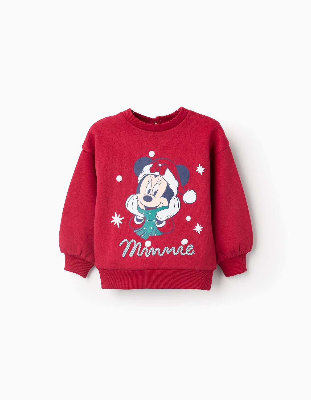 Sweat En Coton Polyester Peigné De Noël Minnie Rouge Foncé