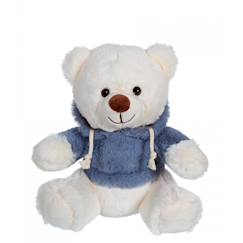 Jouet-Premier âge-Peluches-Peluche - sweat friends color ourson bleu gris en peluche - 22 cm