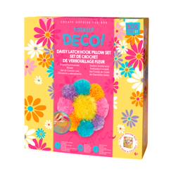 Jouet-Activités artistiques et musicales-Kit coussin marguerite – Totally Deco Daisy Latch Hook Pillow Set