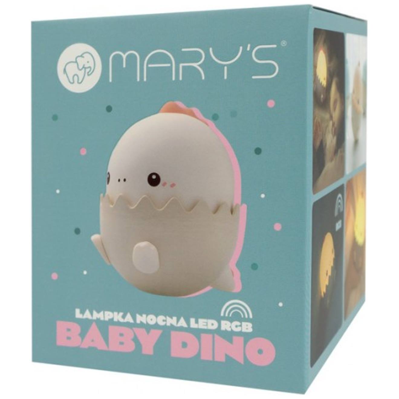 Veilleuse Rechargeable Bébé Dinosaure Bleu Rose, Blanc (mary's) - Image 2