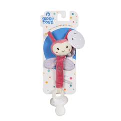 Puériculture-Peluche - attache tétine bebe bamboo - coccinelle - 13 cm s/carte