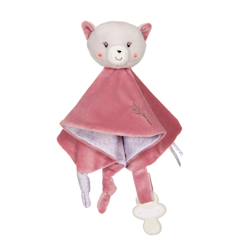 Jouet-Premier âge-Peluches-Carré doudou bebe bamboo - chat - 24 cm s/carte