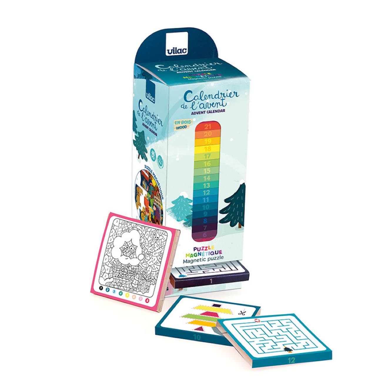 Calendrier De L'avent Puzzle Magnétique Bleu