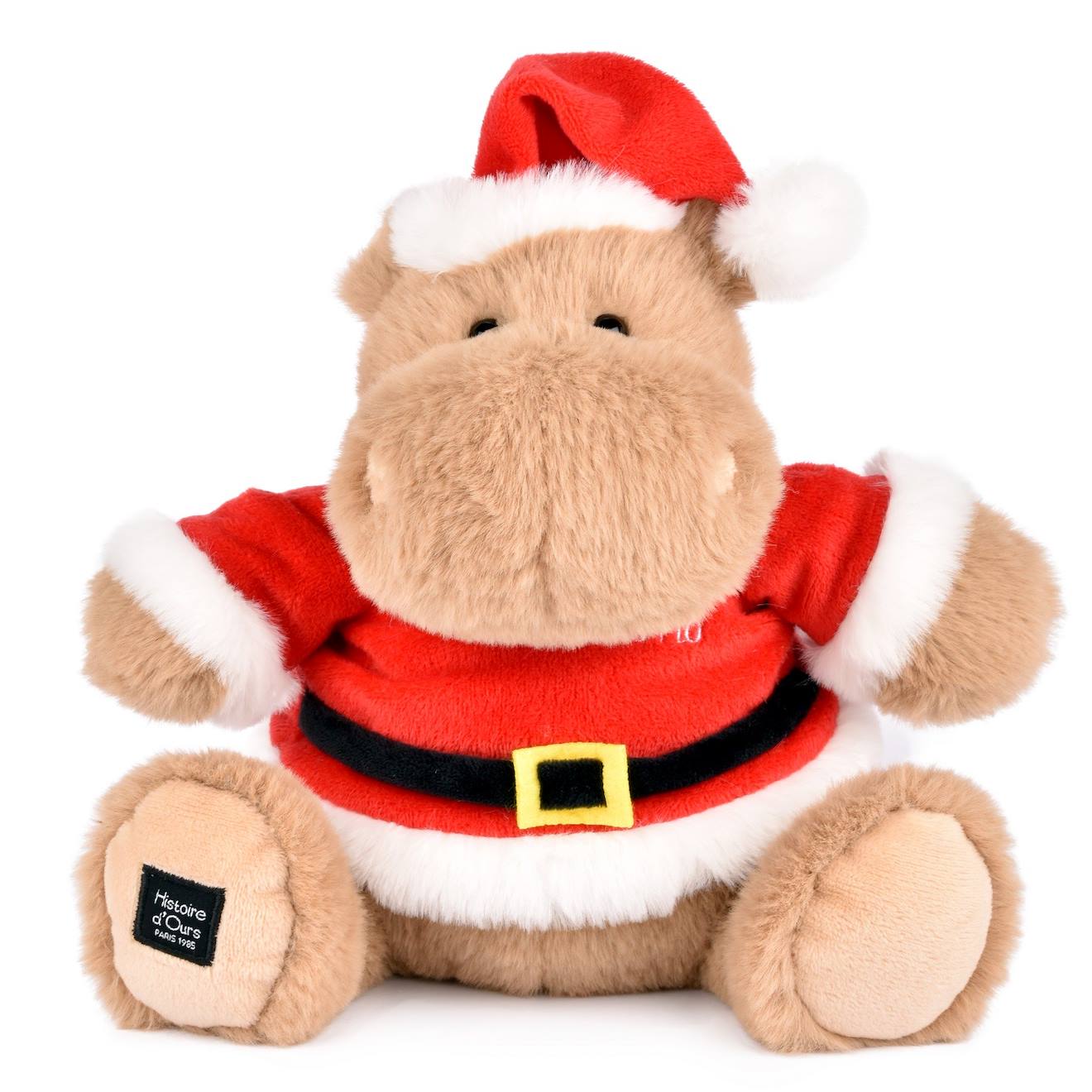 Peluche De Noel Hippopotame Kris Hug 20 Cm Rouge