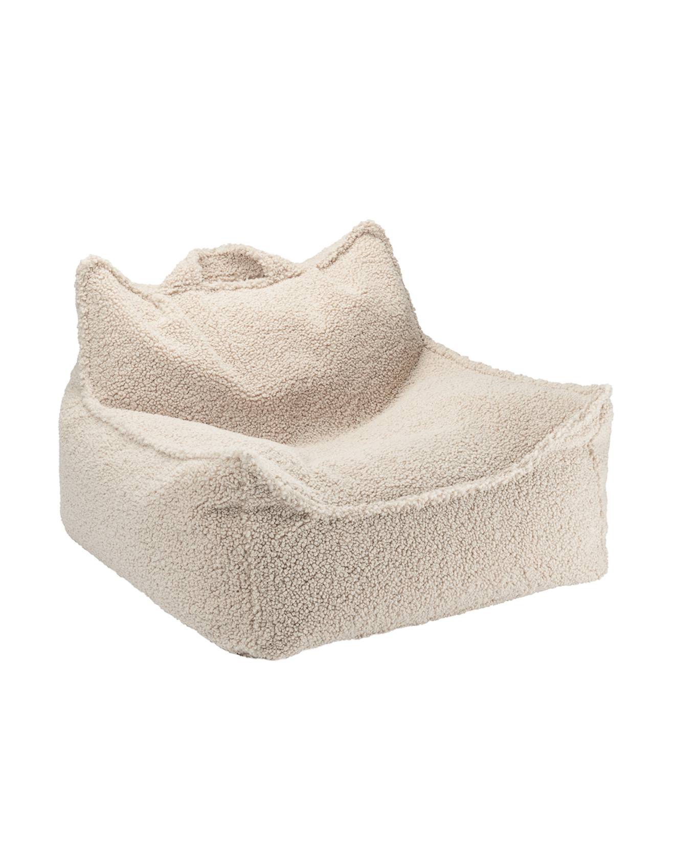Pouf poire chambre enfant - fauteuil comfortable en teddy biscuit