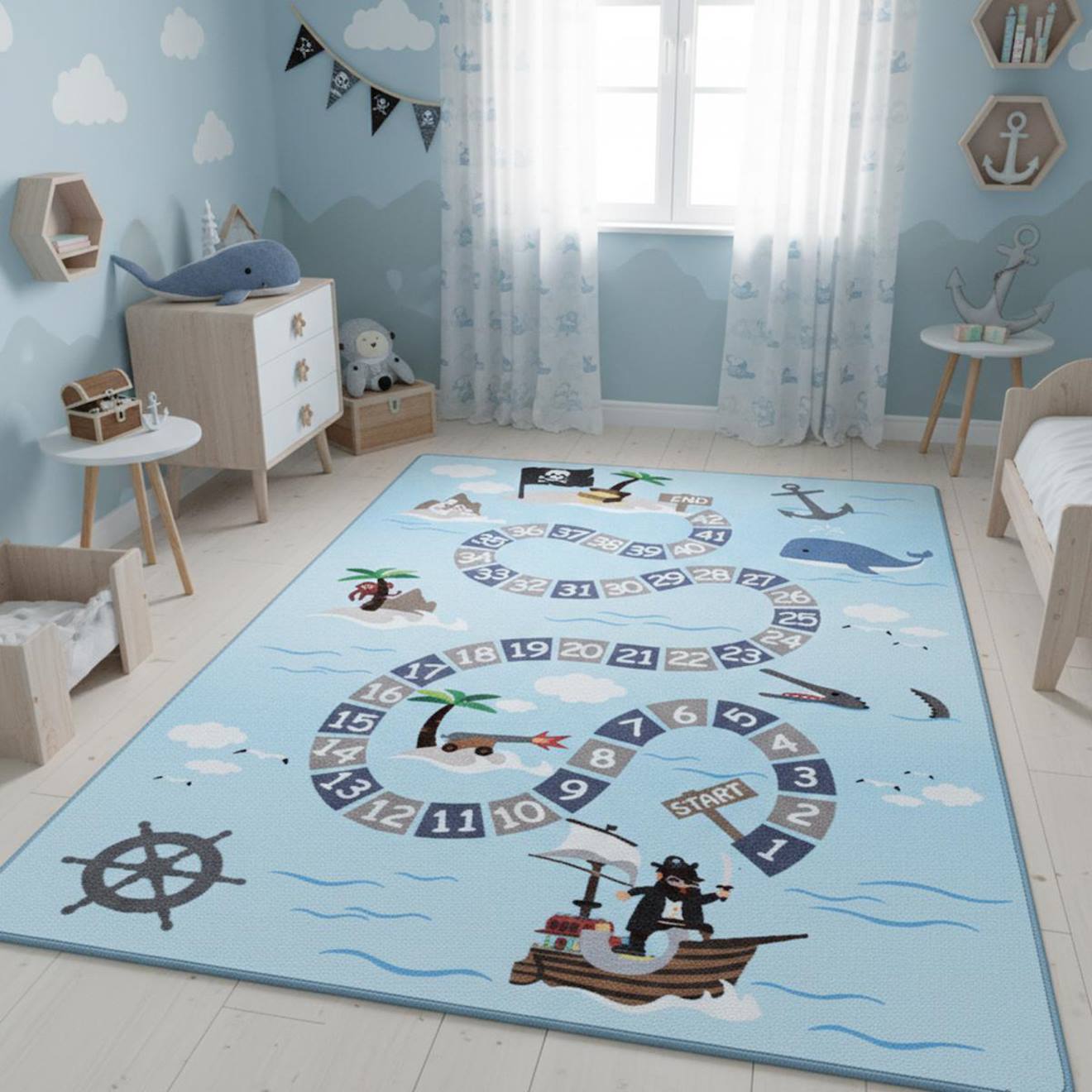 Tapis Enfant Tresors Bleu