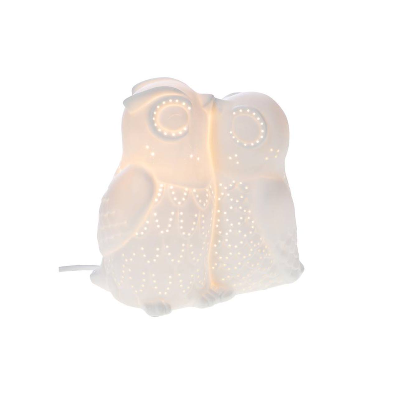 Lampe Chouettes Bisou Blanc