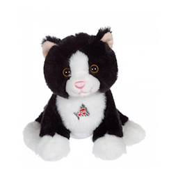 Jouet-Premier âge-Peluches-Peluche - peluche dogz & kats sonores 18 cm - chat noir et blanc