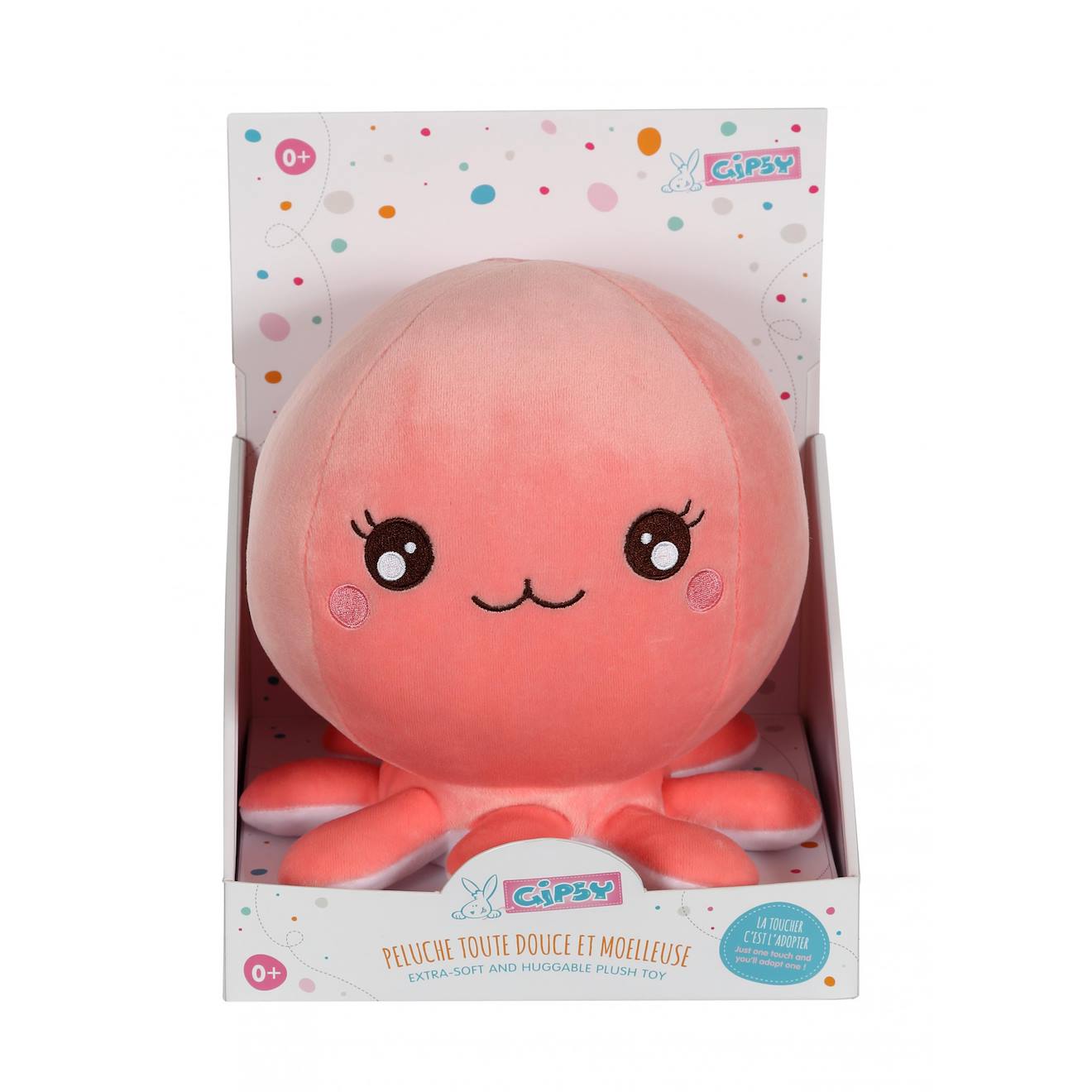 Peluche - Baby Squishi 22 Cm - Pieuvre Rose Corail