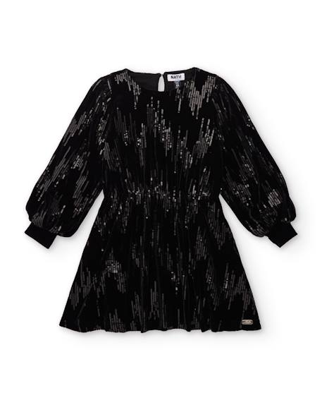Robe pour fille en velours avec sequins et manches longues  - vertbaudet enfant