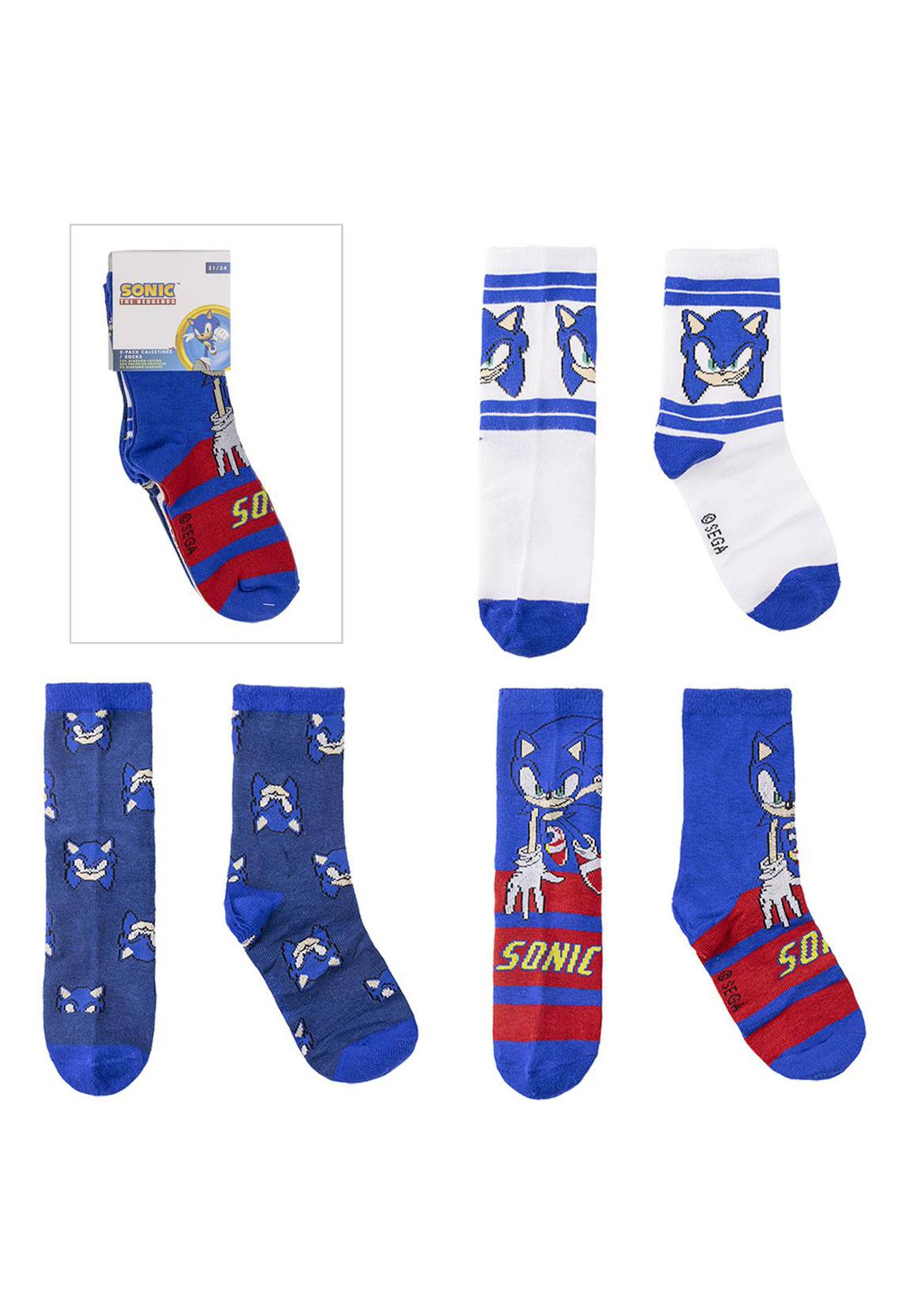 Lot De Chaussettes 3 Pices Sonic Multicolor 16 €
