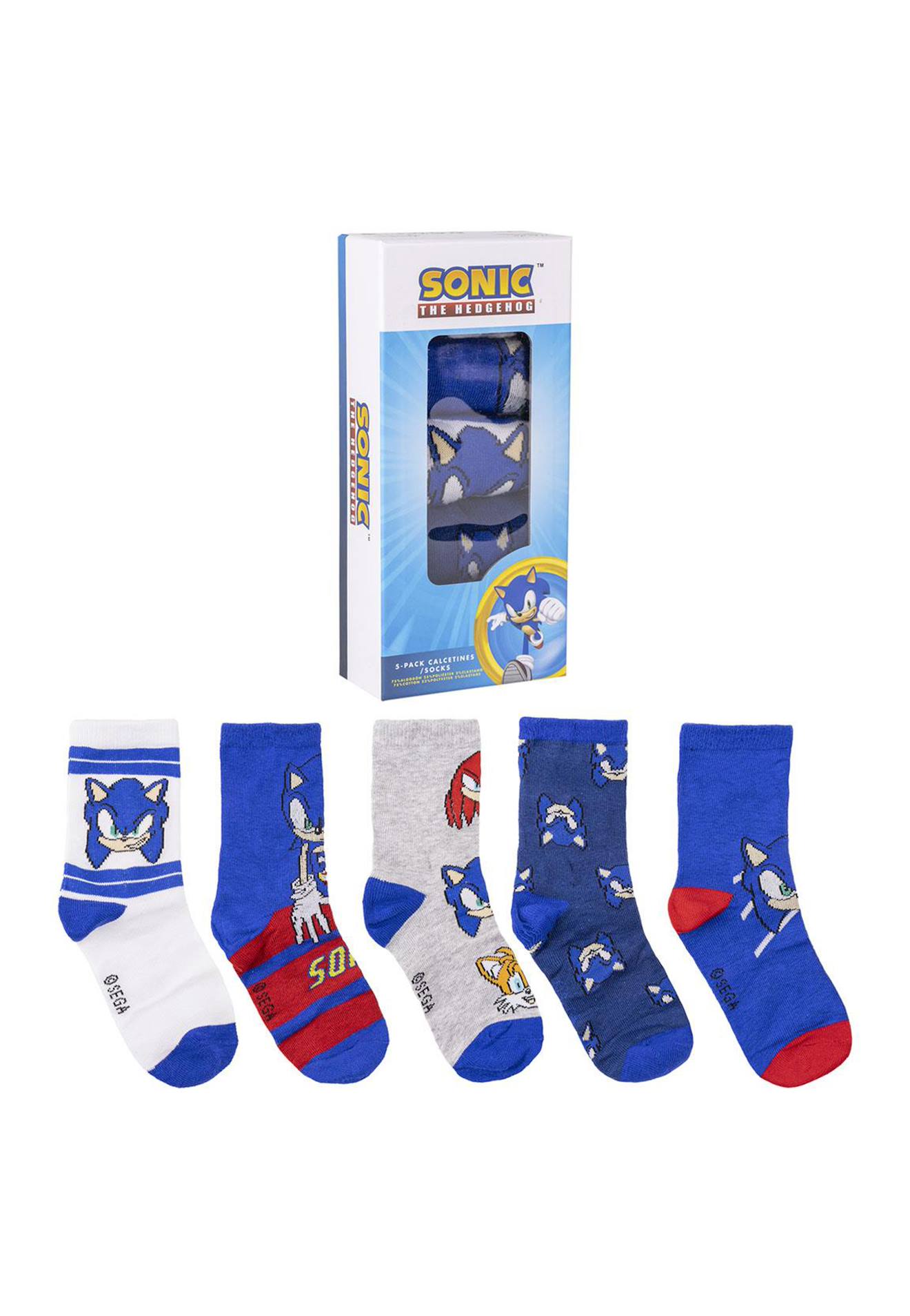 Lot De Chaussettes 5 Pièces Sonic Multicolor