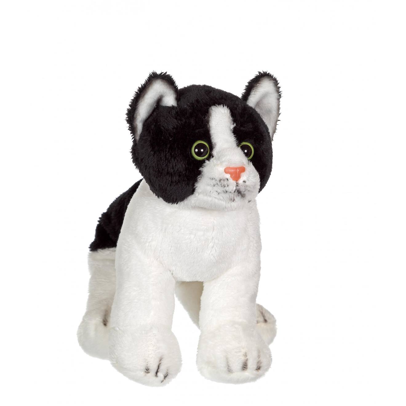 Peluche - Chat Floppikitty - Noir Et Blanc 22 Cm Noir