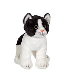 Jouet-Premier âge-Peluches-Peluche - peluche chat floppikitty - noir et blanc 22 cm
