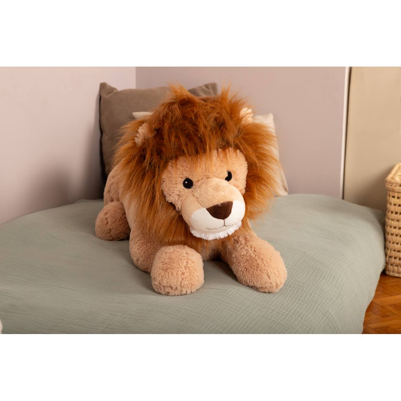Peluche Géante Léon Le Lion Allongé - Made In France Marron (Pioupiou Et Merveilles) - Couverture