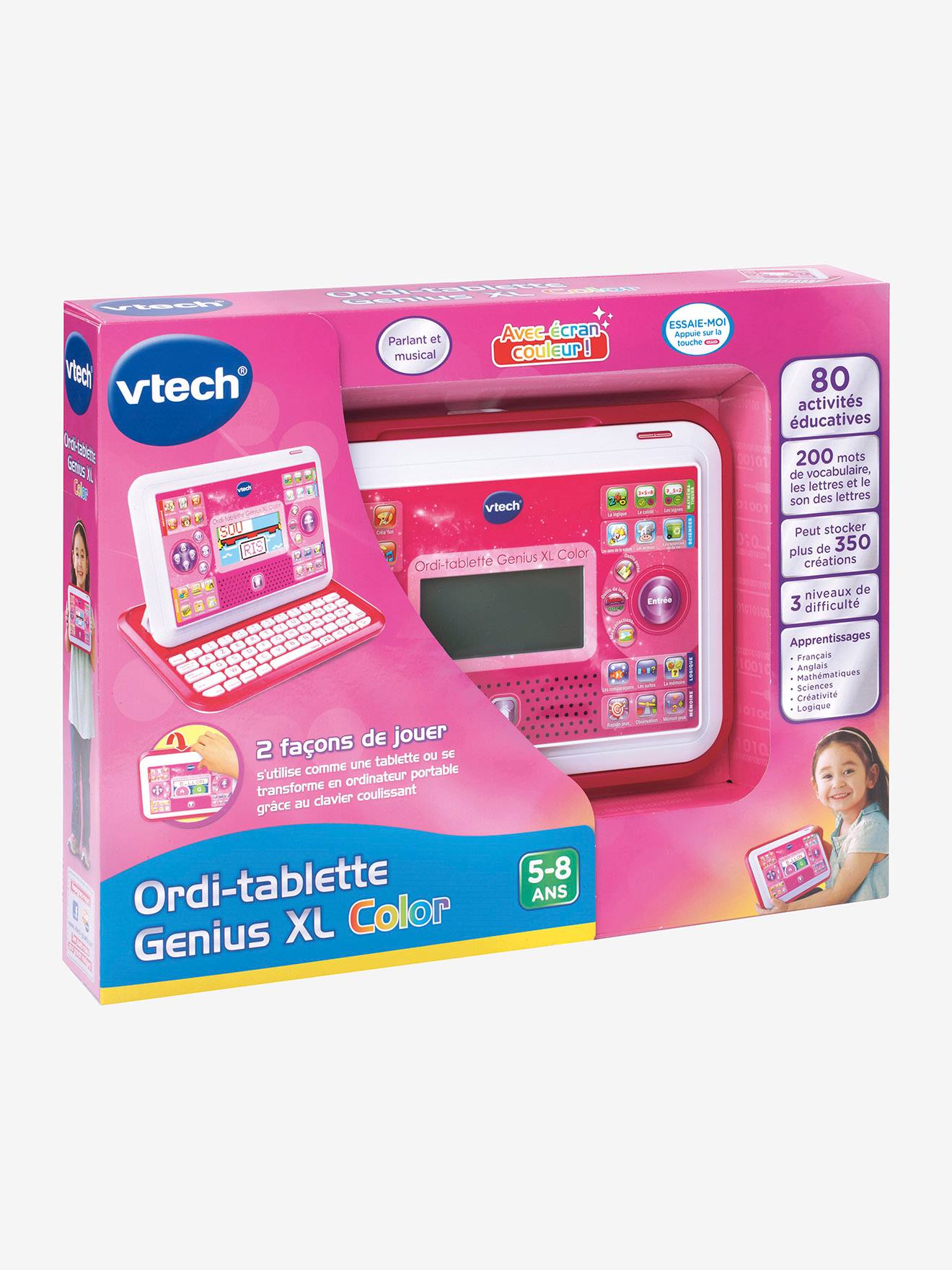 VTech - Ordi-Tablette Genius XL Color Rose, Ordinateur Enfant, Tablette  Éducative – 5/8 ans - Version FR, Taille unique : : Jeux et Jouets