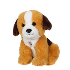 Jouet-Premier âge-Peluche - peluche chien mimi dogs sonore marron clair et marron foncé - 18 cm