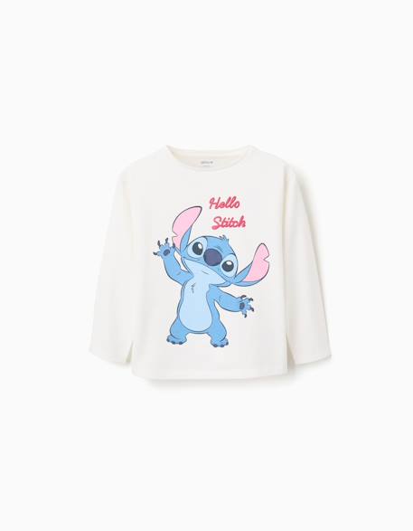 Fille-T-shirt, sous-pull-T-shirt-T-shirt en coton avec stitch et volants