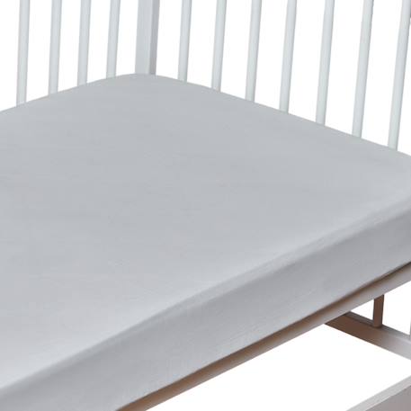 Drap-housse en coton Blanc+Bleu ciel+Gris+Rose+Vert amande 7 - vertbaudet enfant 