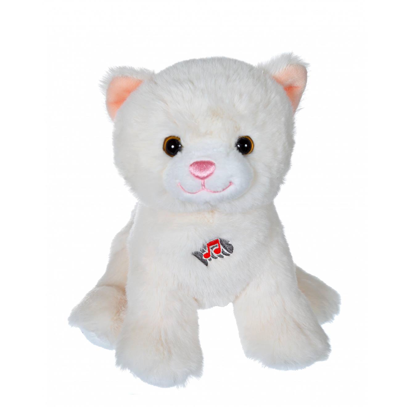 Peluche - Dogz & Kats Sonores 18 Cm - Chat Blanc