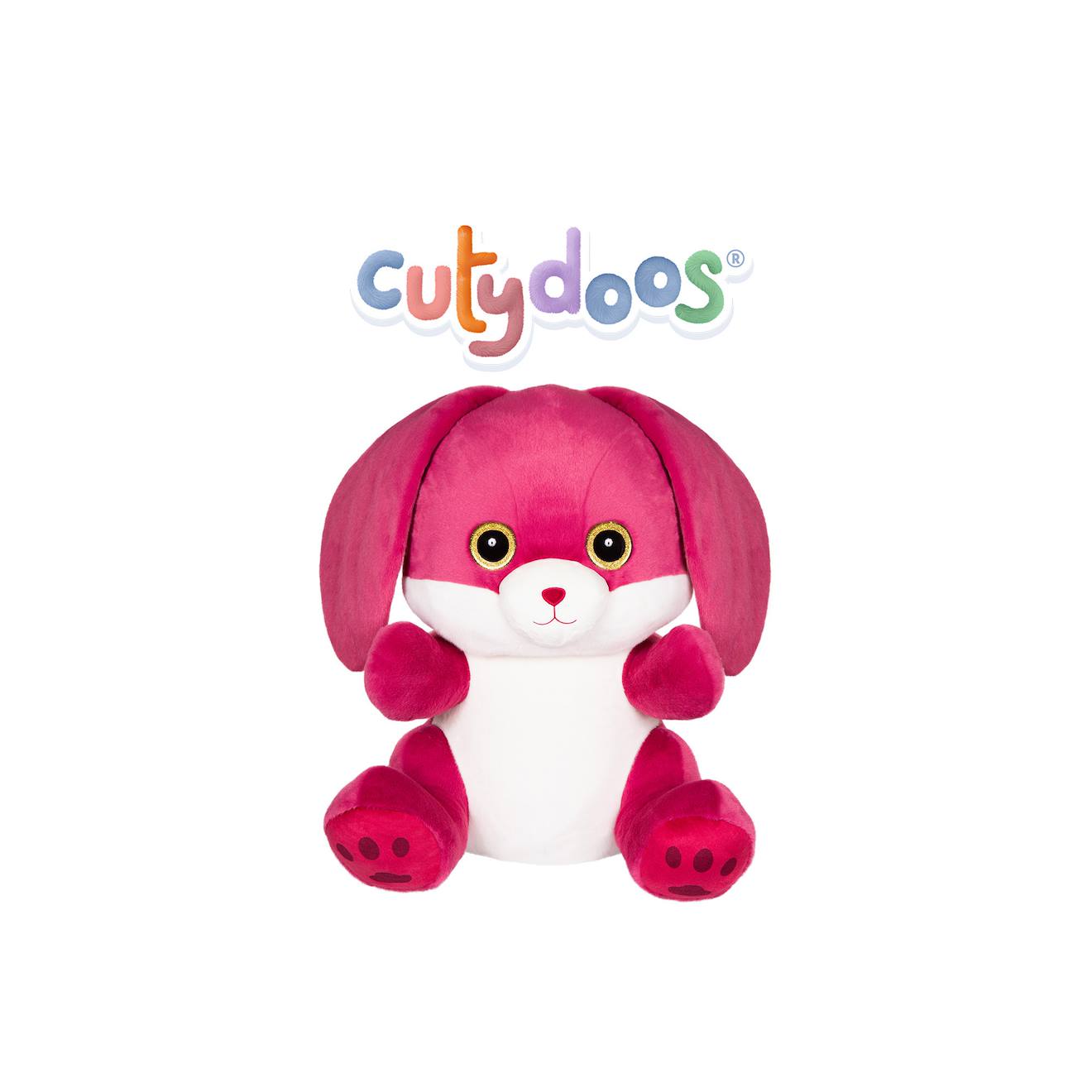 Peluche Cutydoos Lapin 80 Cm Ruby Rose Framboise Rose