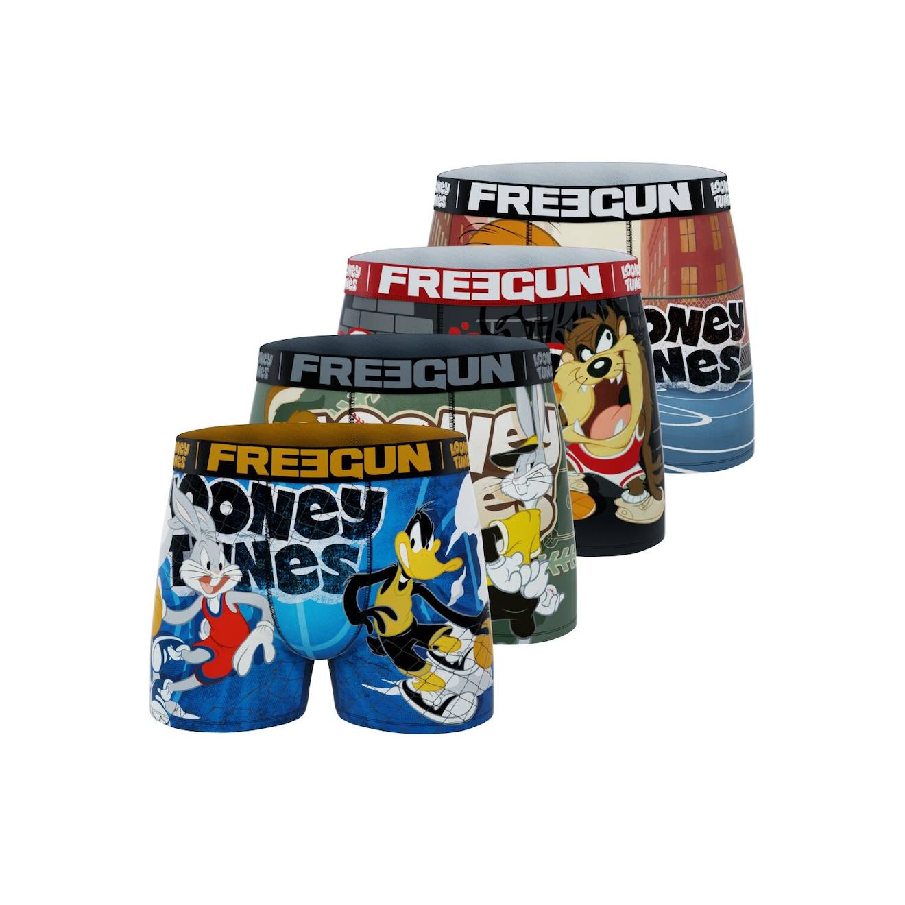Lot De 4 Boxers Looney Tunes Bleu/marron/vert/noir