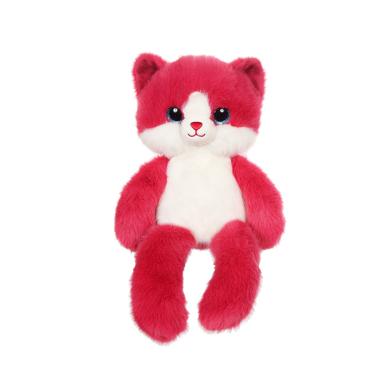 Peluche Chat Leggies Rose Framboise - 32 Cm Rose