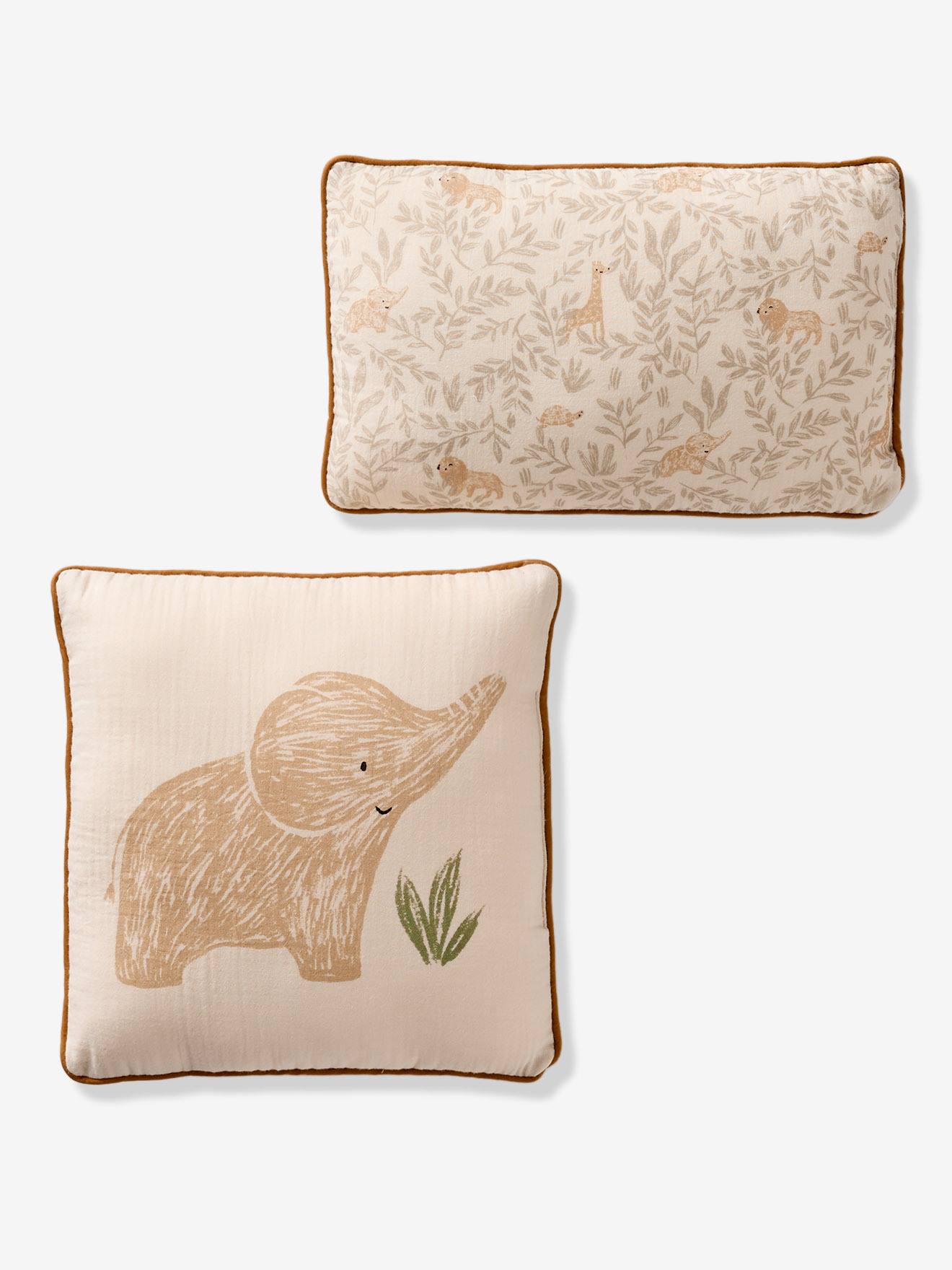 Lot 2 coussins BABYLON en gaze de coton beige (Vertbaudet) - Image 1