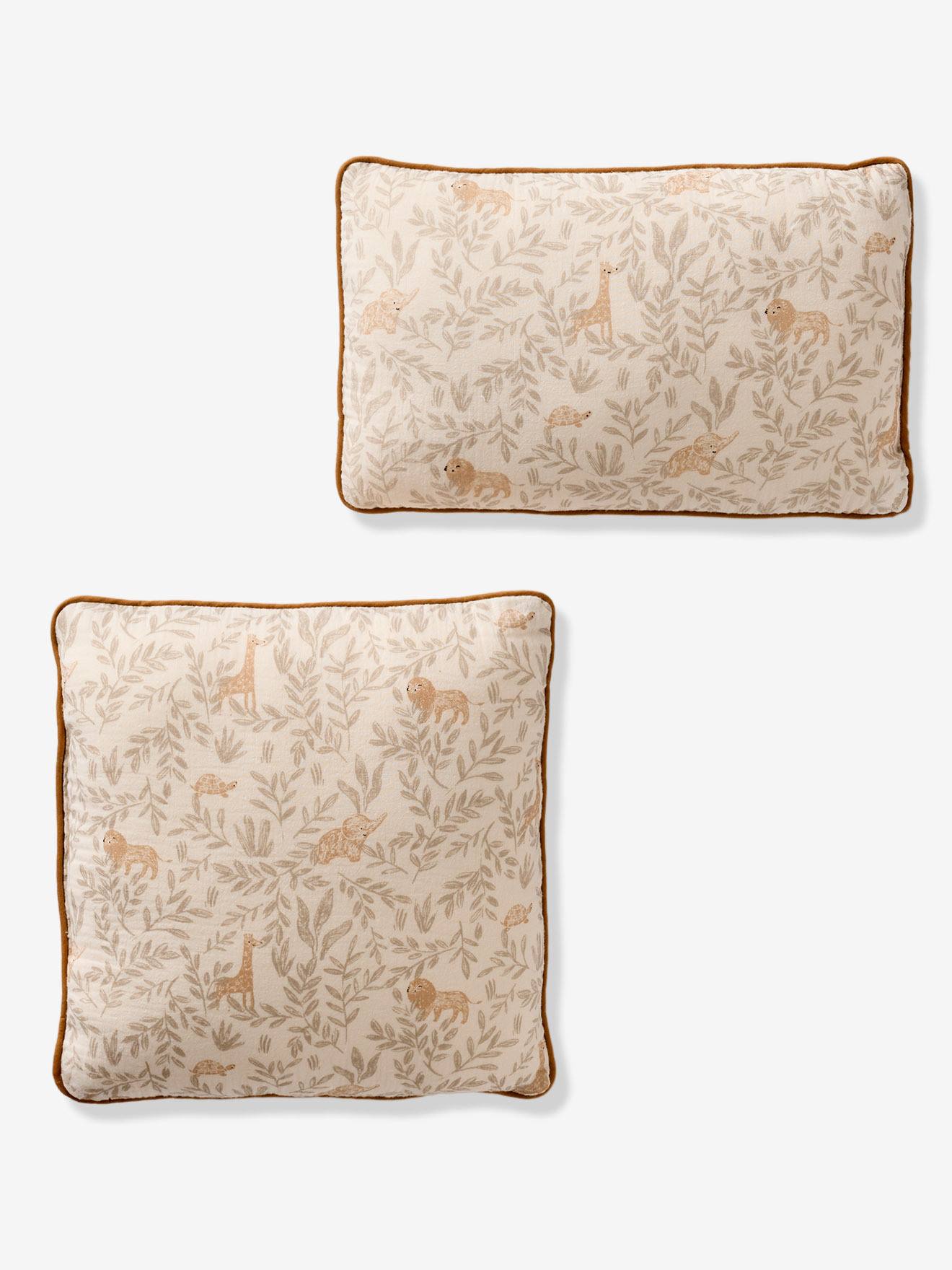 Lot 2 coussins BABYLON en gaze de coton beige (Vertbaudet) - Image 2