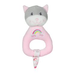 Jouet-Hochet rainbow chat - 15 cm