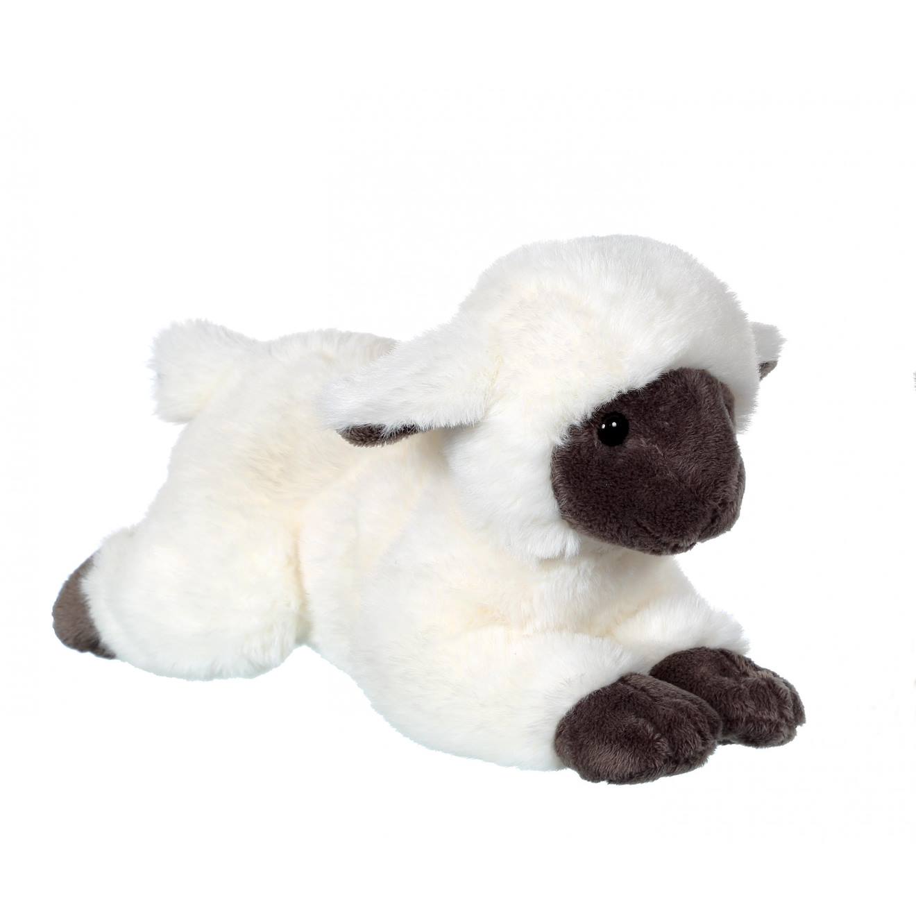 Peluche - Agneau Douceur Beige Et Gris - 20 Cm Blanc