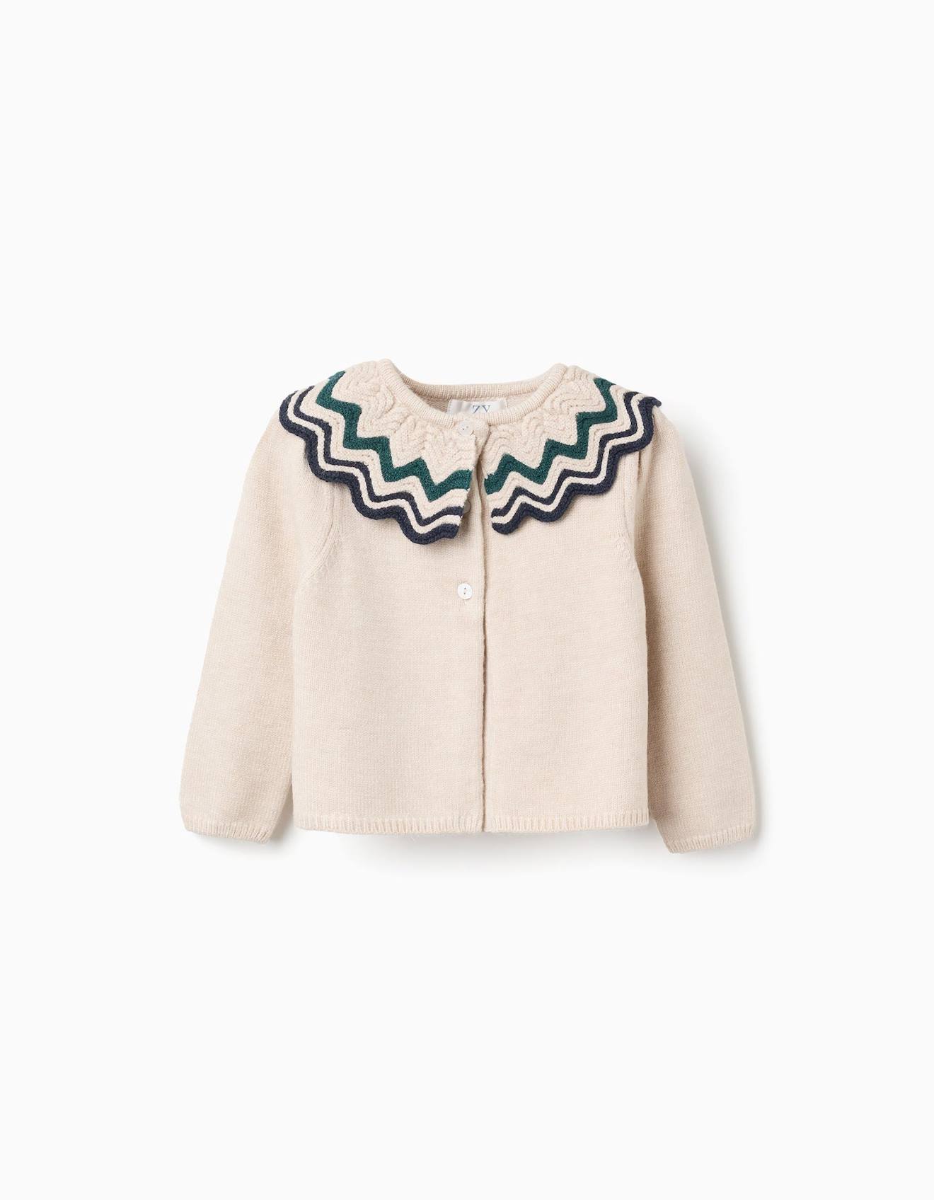 Cardigan En Maille Avec Maxi Col You&me Beige Clair