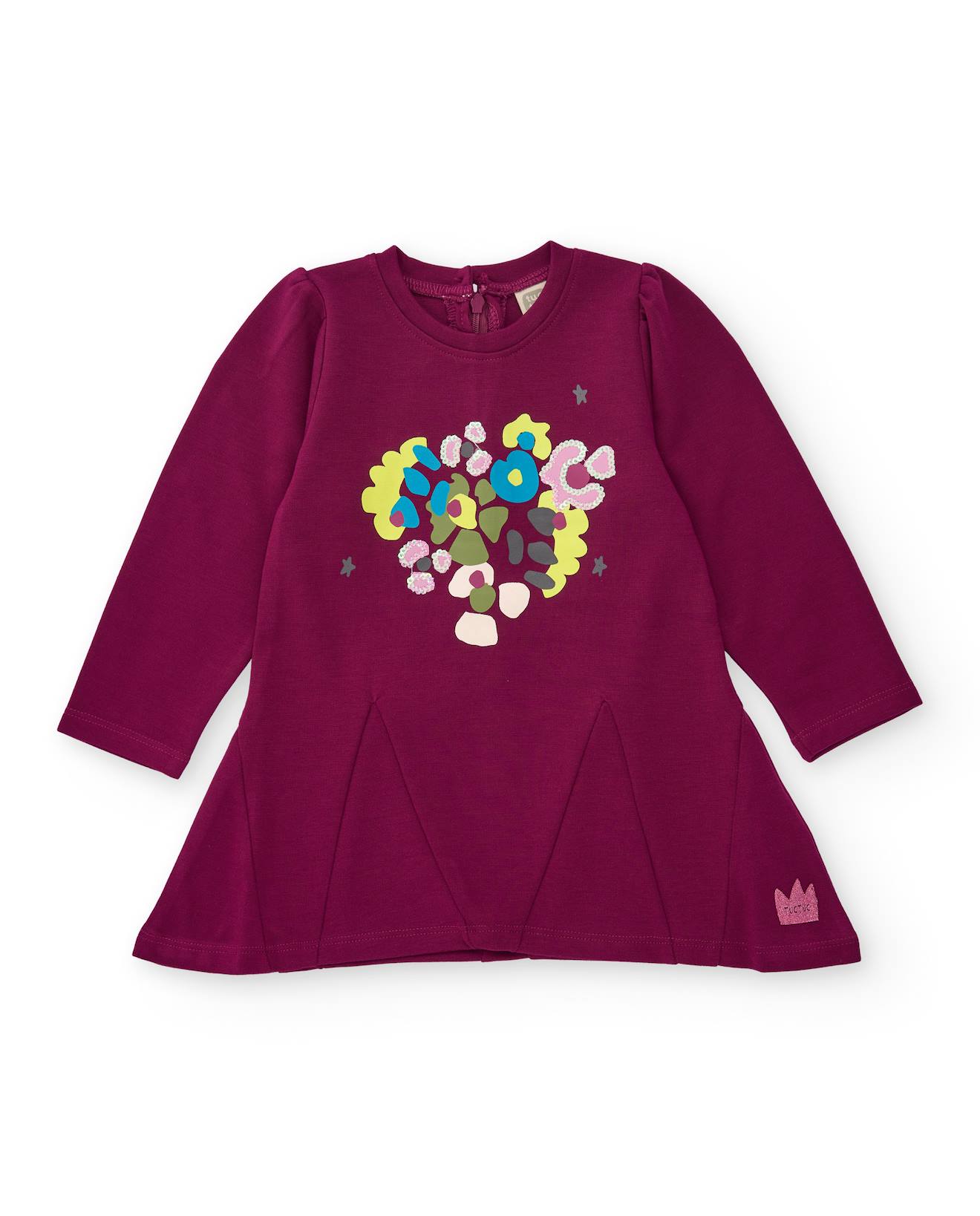 Robe En Polaire Pour Fille Avec Imprimé Fleurs Fuchsia