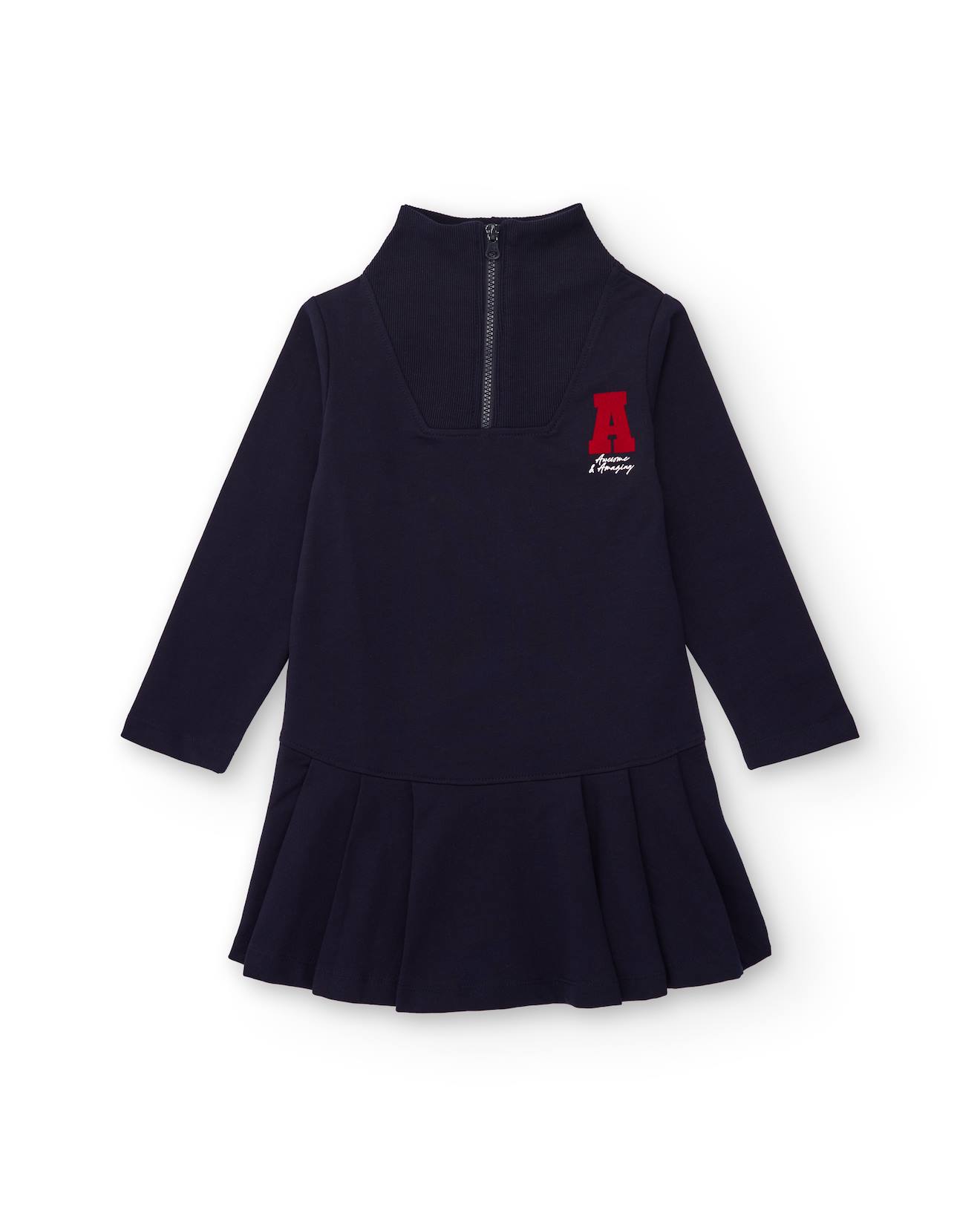 Robe De Sport Pour Fille Avec Fermeture Zippée Sur Le Devant Bleu Marine