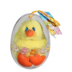 Jouet-Premier âge-Peluche - oeuf p'tit poulailler poussin en peluche - 12 cm