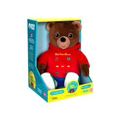 Jouet-Premier âge-Peluche interactive petit ours brun, chansons, comptines, conteuse d'histoires - 28 cm