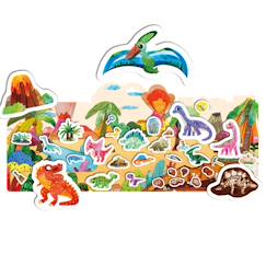 Jouet-Activités artistiques et musicales-Kit  34 autocollants réutilisables - le pays des dinosaures
